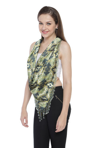 triangular Fringes Printed  Scarves