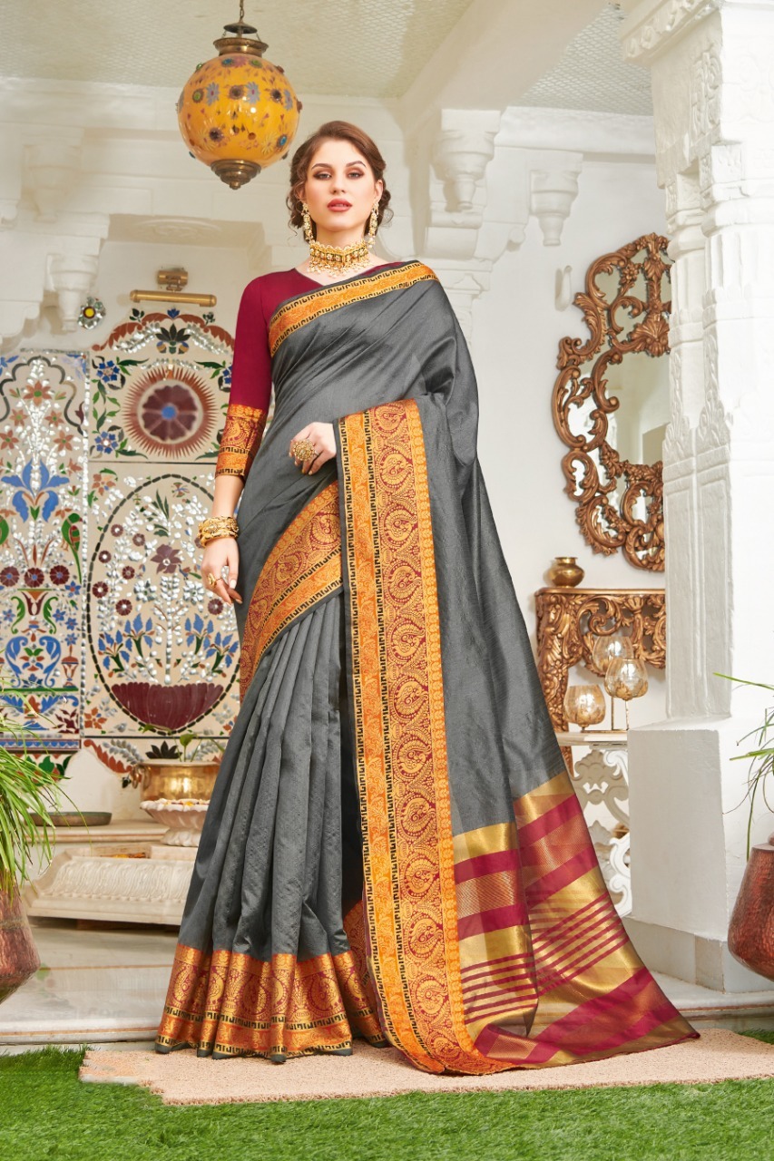 Sangam Prints Udaan Cotton Handloom With Designer Pallu Saree Catalog