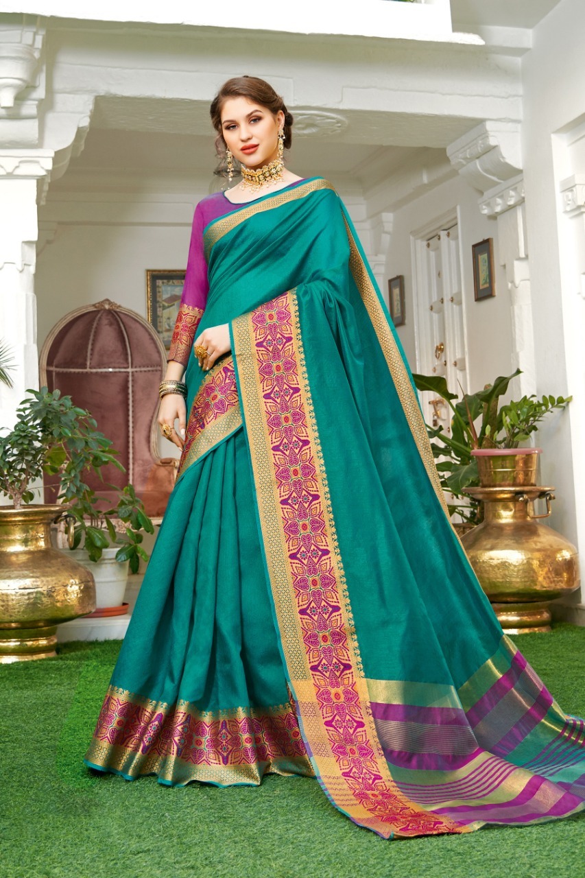 Sangam Prints Udaan Cotton Handloom With Designer Pallu Saree Catalog