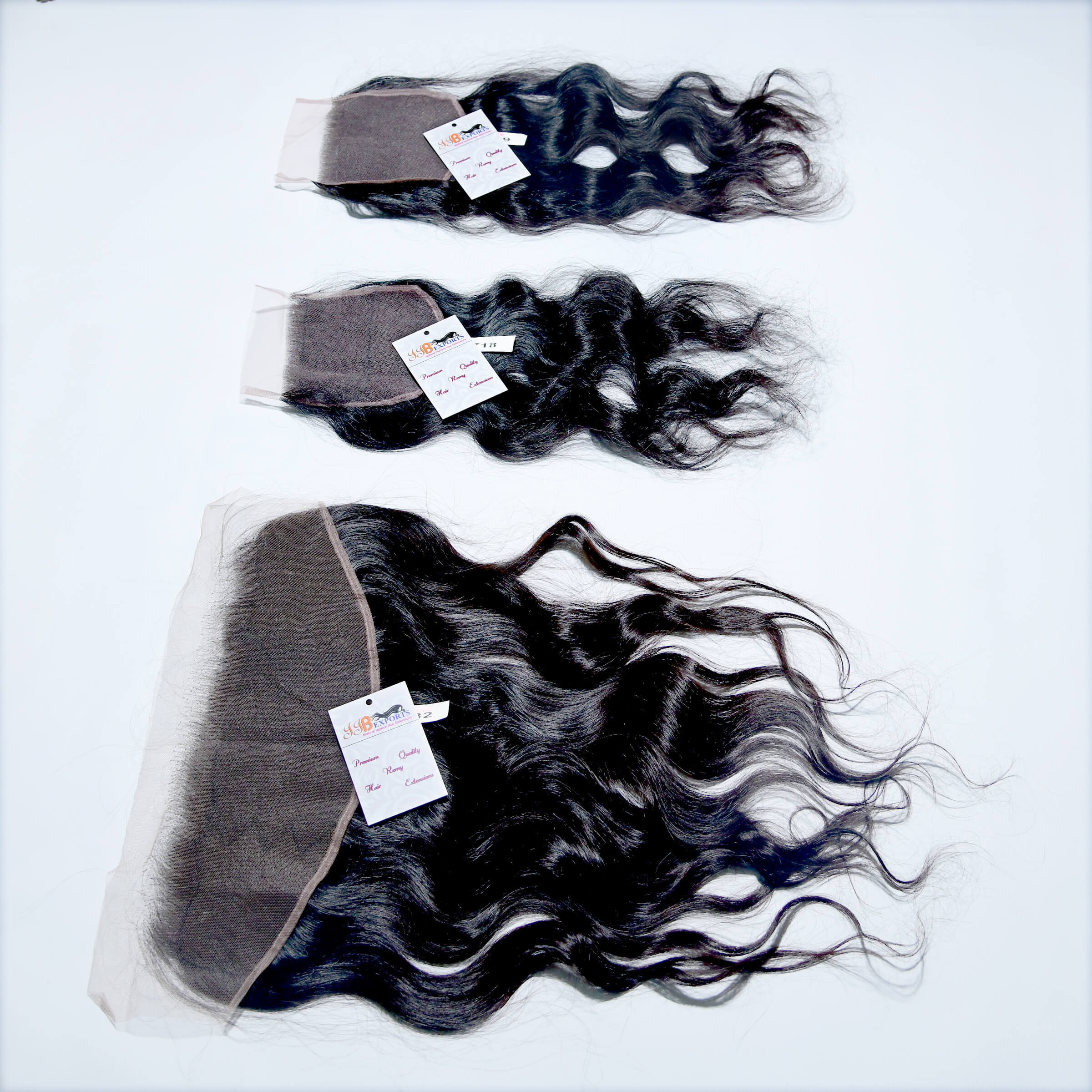Top Quality Virgin Remy Indian Natural Raw Wavy Thin HD Lace Frontal Closure
