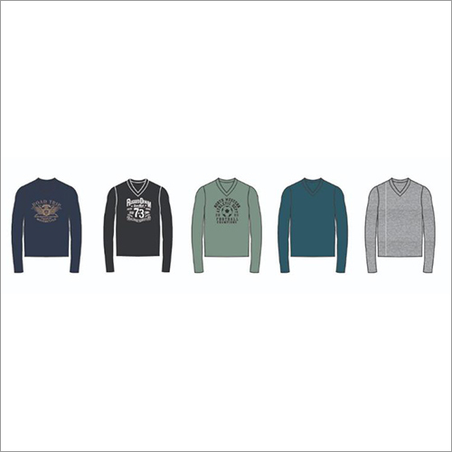 Mens V Neck Full Sleeves T-Shirts Gender: Male