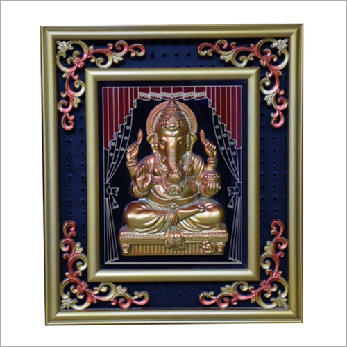 Golden Frame Lord Ganesha Scenery Photo Frame