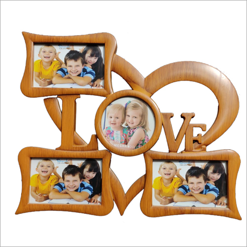 Brown Heart Shape Decorative Family Photo Frame