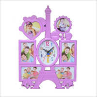 Family Photo Frame With Clock
