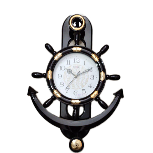Anchor Ship Wall Clock - Plastic Various Sizes Available | Fashionable Anchor Ship Design for Nautical-Themed Spaces