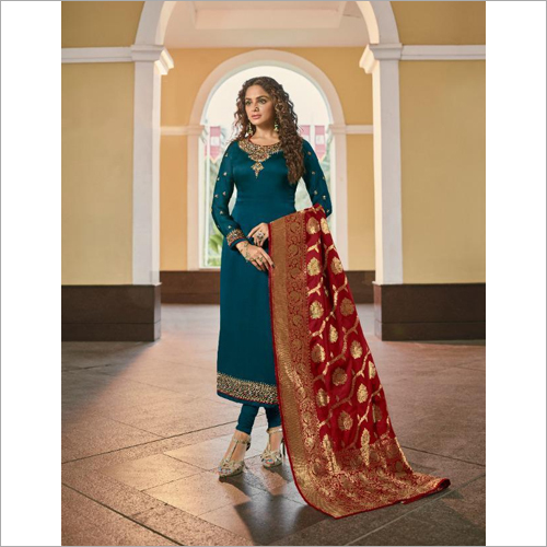 Sleeveless Ladies Designer Zisa Banarasi Suit