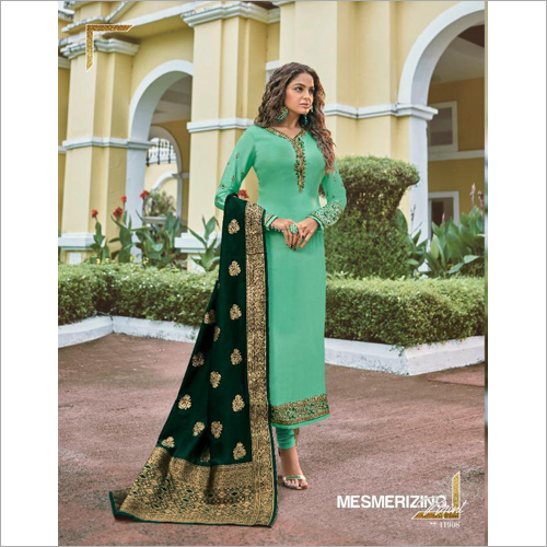 Full Sleeves Ladies Fashionable Zisa Banarasi Suit