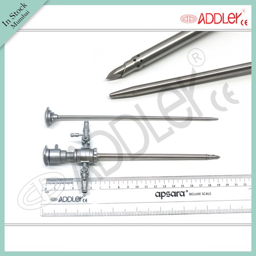 Addler Laparoscopic 4mm Arthroscopy Sheath - Steel, 5x5x10 Inches | Semi-Automatic, Sterilized, Waterproof, Reusable