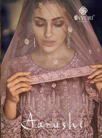 Sayuri Aarushi Butterfly Net With Front N Back Full Embroidery Application: Women Material