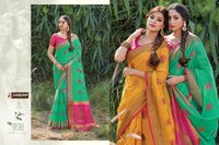 Sangam Prints Sheesha Cotton Handloom Printed Saree Catalog