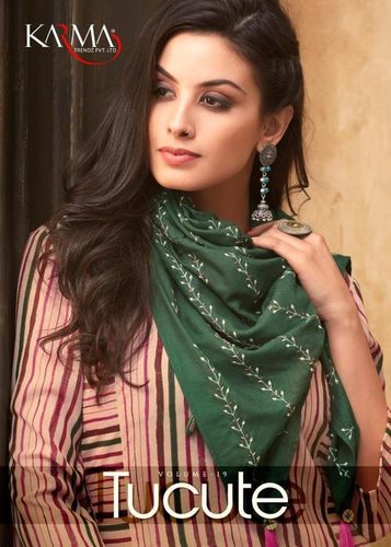 Karma Trendz Tucute Vol 19 Muslin Digital Print Top And Rayon Embroidered Scarf Kurti Catalog