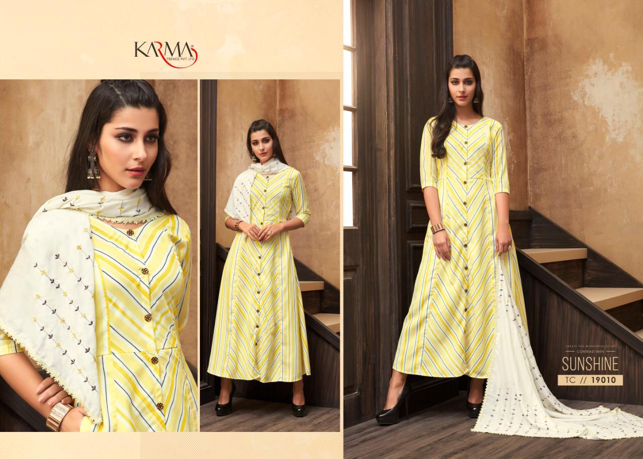 Karma Trendz Tucute Vol 19 Muslin Digital Print Top And Rayon Embroidered Scarf Kurti Catalog