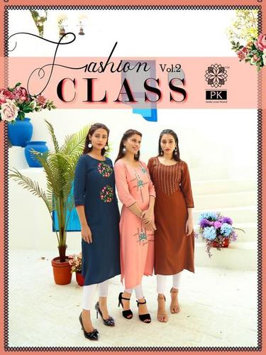 Aradhna Fashion Class Vol 2 Heavy Rayon Embroidery Work Kurti Catalog