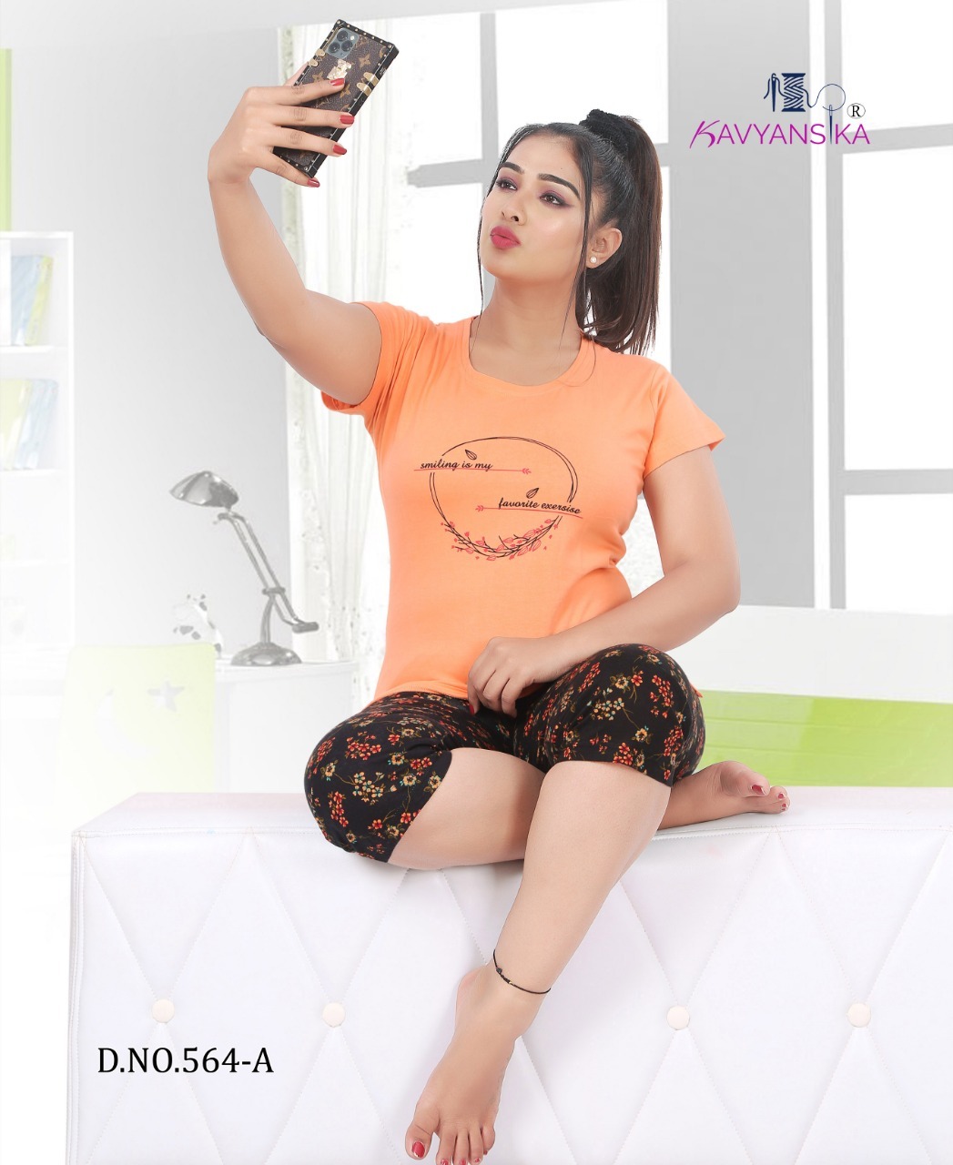 Kavyansika Capri Night Suit 564 Hosiery Cotton Night Suit