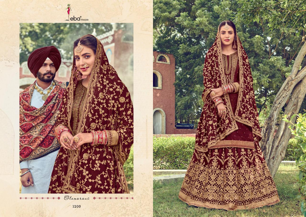Eba Lifestyle Gulabi Rang Upada Silk Lehenga Style Salwar Suits Catalog