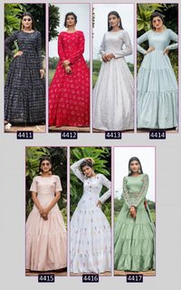 Khushboo Fashion Flory Vol 10 Georgette Anarkali Style Patry Wear Gown Catalog