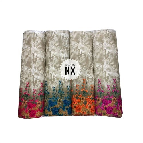 Fancy Flower Printed Rayon Fabric
