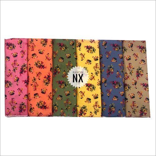Multicolored Fancy Floral Print Rayon Fabric
