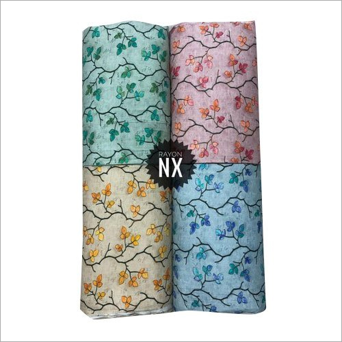 Leaves Printed Fancy Rayon Fabric