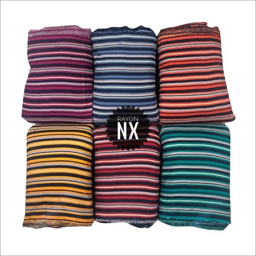 58 Inch Designer Strip Rayon Fabric