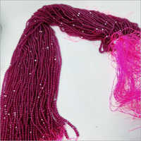 Natural Hydro Rodolite Faceted Pink Round Beads