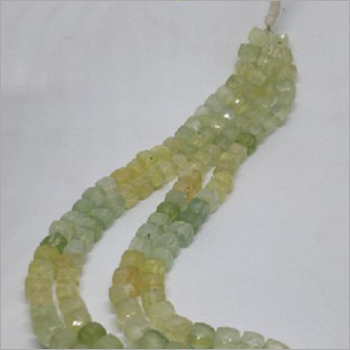 Prehnite Natural Cut Square Beads