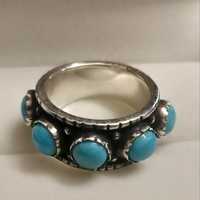 925 Sterling Silver Natural Larimar Ring