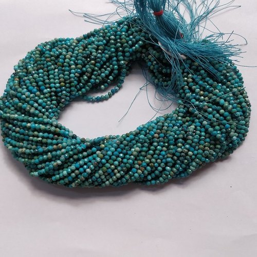 Natural Turquoise Round Faceted Beads
