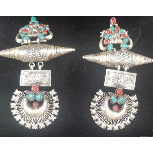 925 Sterling Silver Indian Vintage Look Earrings By MOHAN GEMS