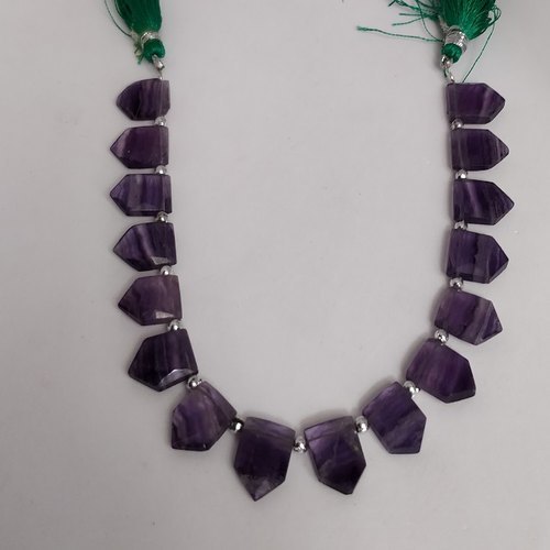 Natural Pentagon Fluorite Faceted Beads By MOHAN GEMS