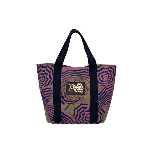 Customized Pp Laminated Jute Tote Bag With Two Color Overall Umbrella Print