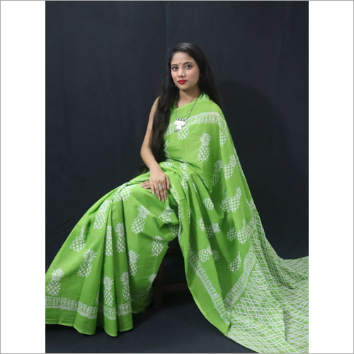 Various Color Available Jaipuri Bagru Print Cotton Saree