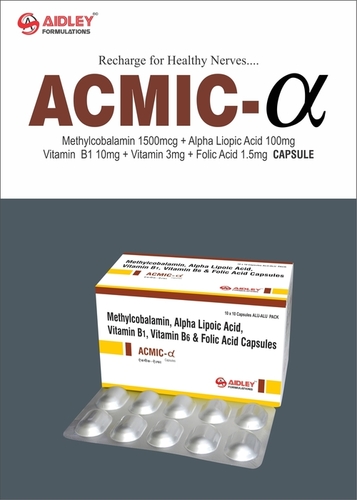 Methylcobalamin 1500mcg + Alpha Liopic Acid 100mg Vitamin  B1 10mg + Vitamin 3mg + Folic Acid 1.5mg  CAPSULE
