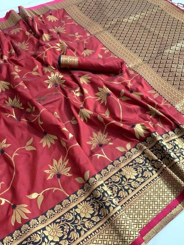 Jacquard Banarasi Handloom Weaving Silk Saree Banarasi Silk Saree