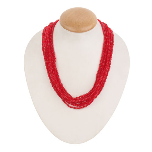 Red Glass Beaded Necklace