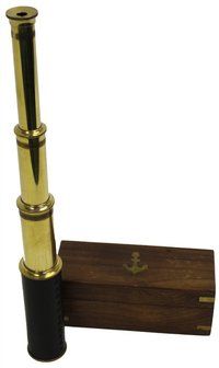 Science Purchase Tele 15 Handheld Brass Telescope With Wooden Box