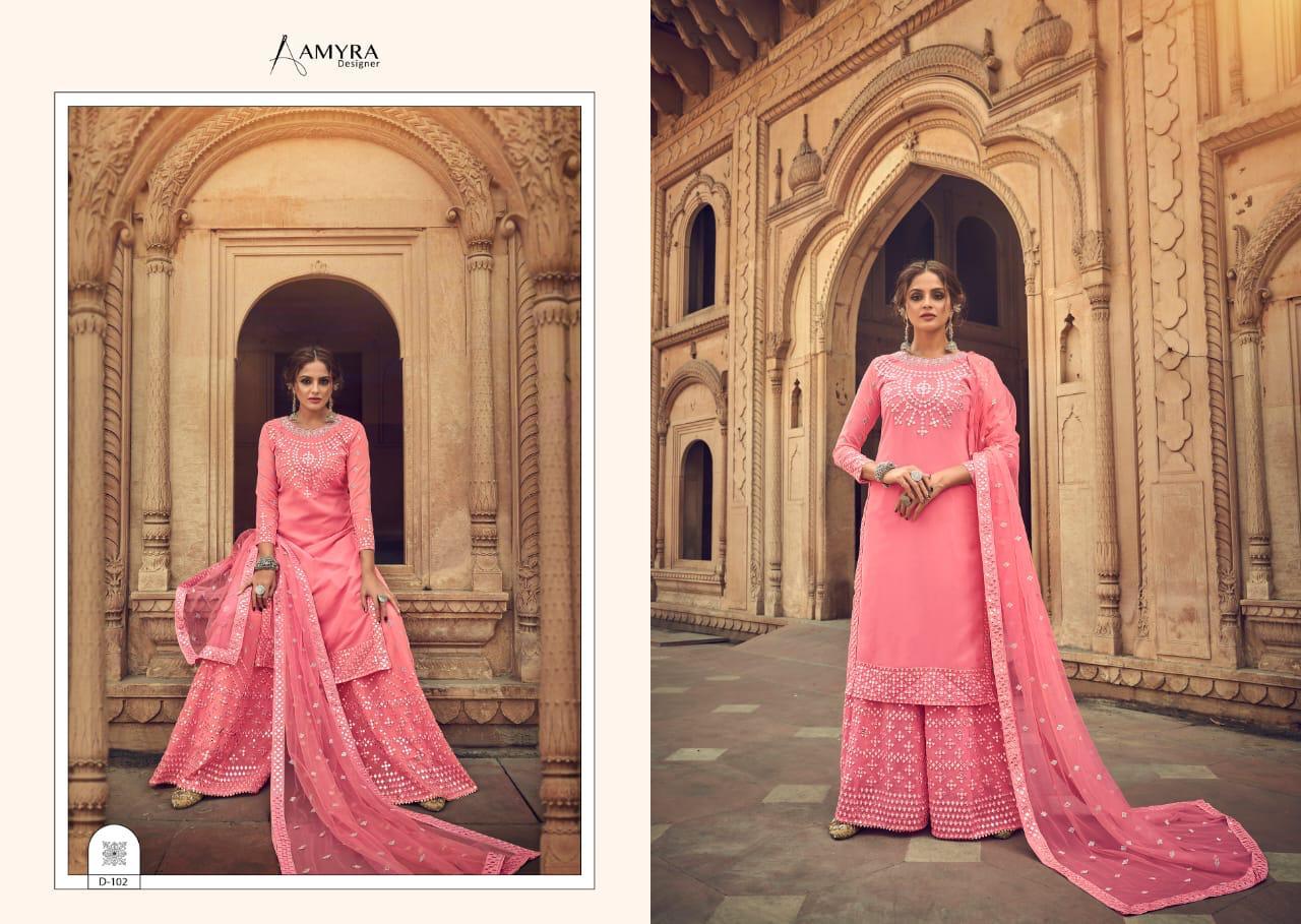 Amyra Designer Darpan Georgette Mirror Work Plazzo Salwar Suit Catalog