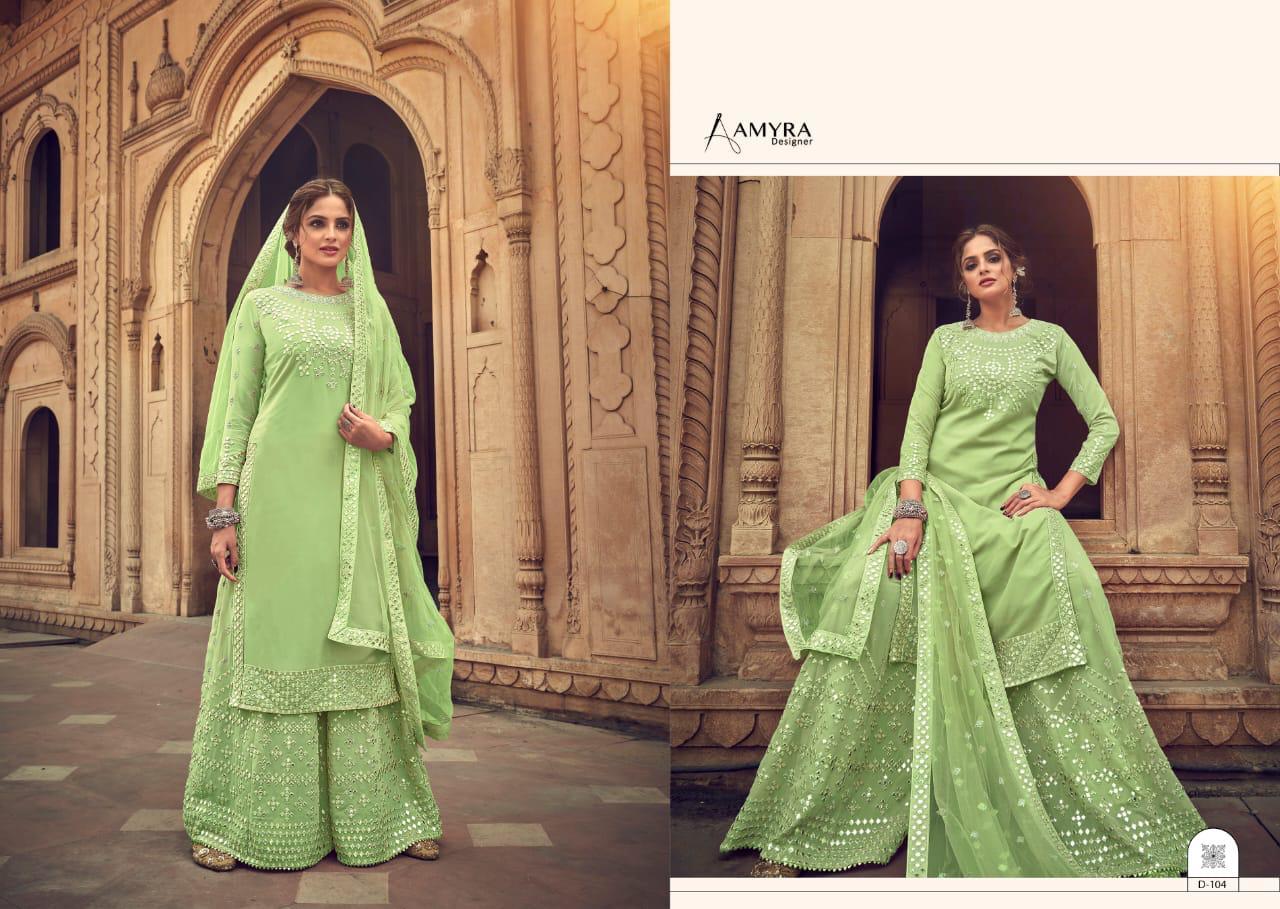 Amyra Designer Darpan Georgette Mirror Work Plazzo Salwar Suit Catalog