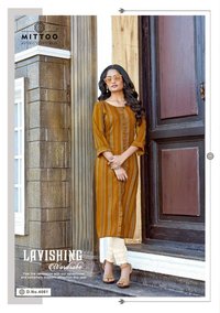 Mittoo Mohini Vol 6 Weaving Lycra Kurti With Bottom Catalog