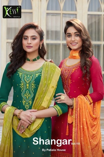 Kessi Shangaar Patiyala House Vol 19 Jam Silk With Embroidery Work Dress Material Catalog