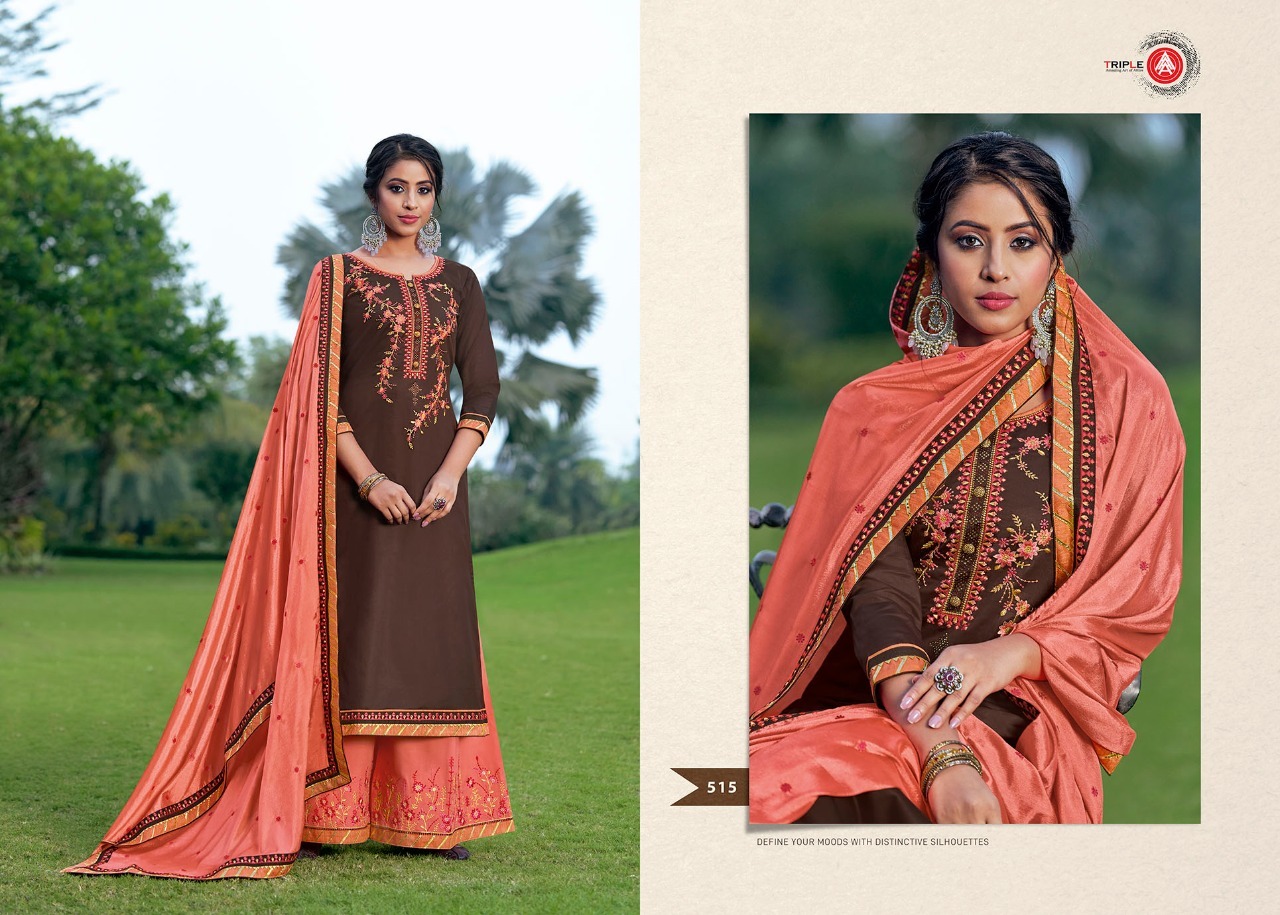 Triple A Kalash Vol 3 Jam Silk With Embroidery Work Dress Material Catalog