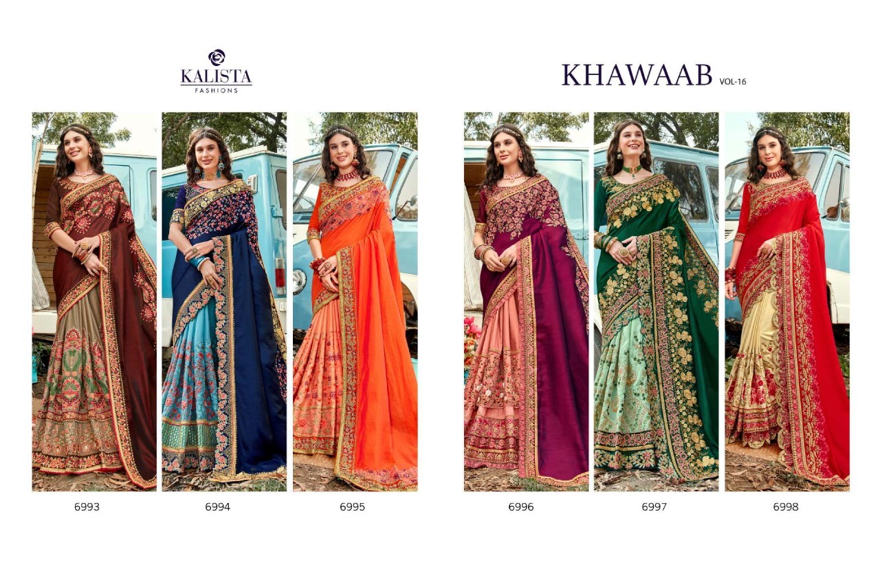 Kalista Fashions Khawaab Vol 16 Silk Georgette Designer Saree Catalog