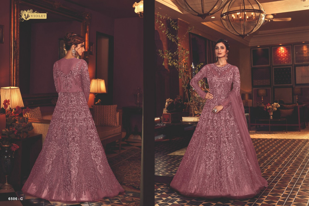 Swagat Violet Snowwhite Exclusive Designer Premium Net Salwar Kameez Catalog