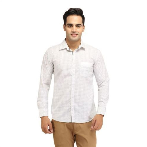 Mens White Cotton Shirt
