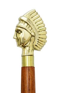 Brass Queen Handle Walking Stick - 36 Inch