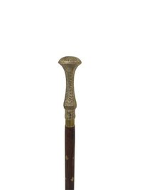 Wooden Walking Stick with Brass Handle fold-able