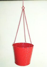 Hanging Pots - Metal Lightweight with Strong Chains | Colorfast Yellow Finish Easy to Hang with Solid Hook