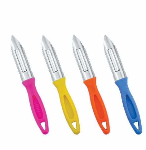Peeler (Sumo) - ABS Plastic | Multi-Color, Sharp Stainless Steel Blades, Ergonomic Handle for Effortless Cutting and Integrated Peeler