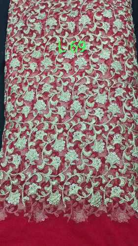 Net Embroidered Fabrics Size: 44 Inch