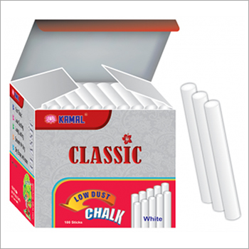 White Color Cylindrical Shape Low Dust Chalk